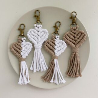 4PCS/Set Boho Heart-Shaped Handmade Keychain