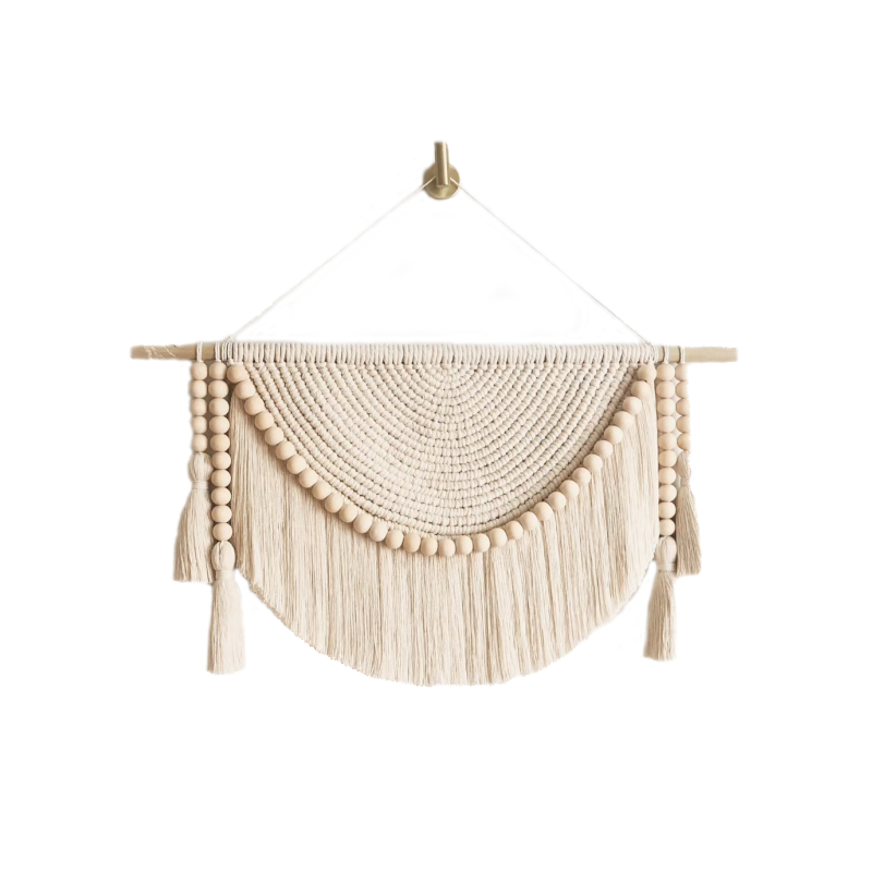 Macrame Wall Hanging Tapestry with Wood - Image 5