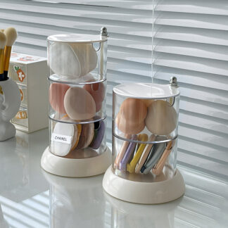 Makeup Organizer Rotating Cosmetic Puff Storage Box
