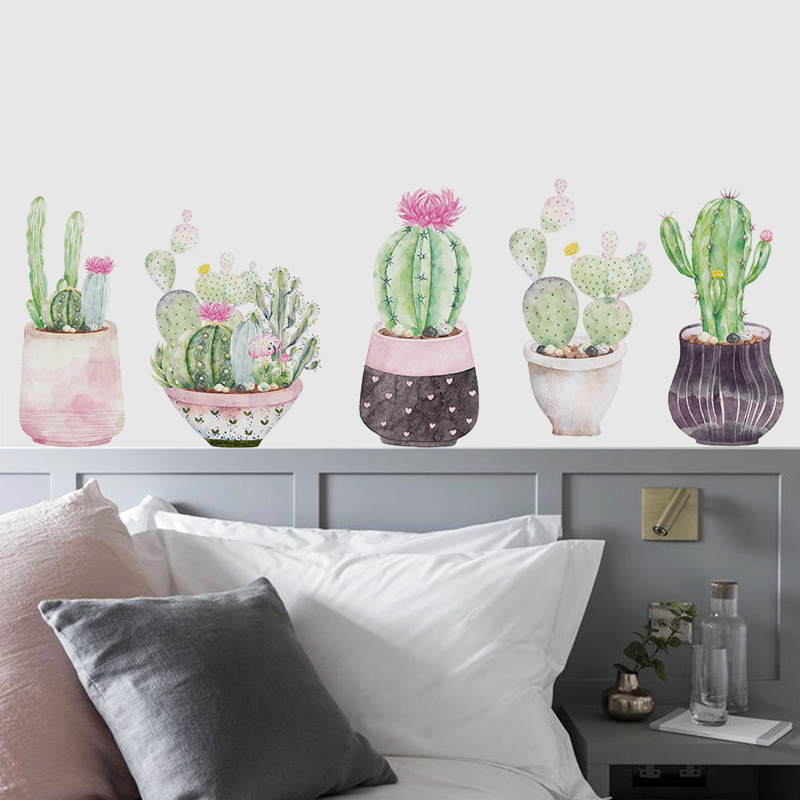 Water Color Cactus Potted Wall Stickers - Image 4