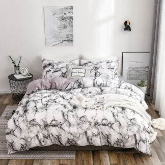 Marble Print Bedding Set, King Size