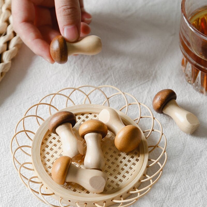 Mini Wood Mushroom Chopstick Holder - Image 4