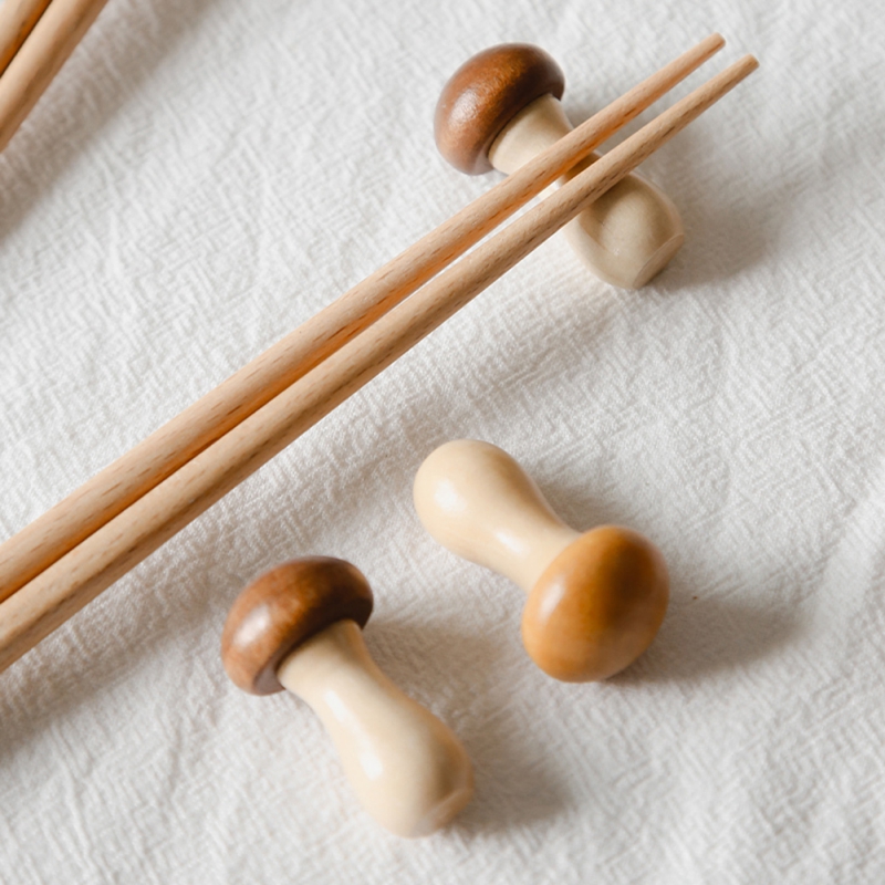 Mini Wood Mushroom Chopstick Holder - Image 5