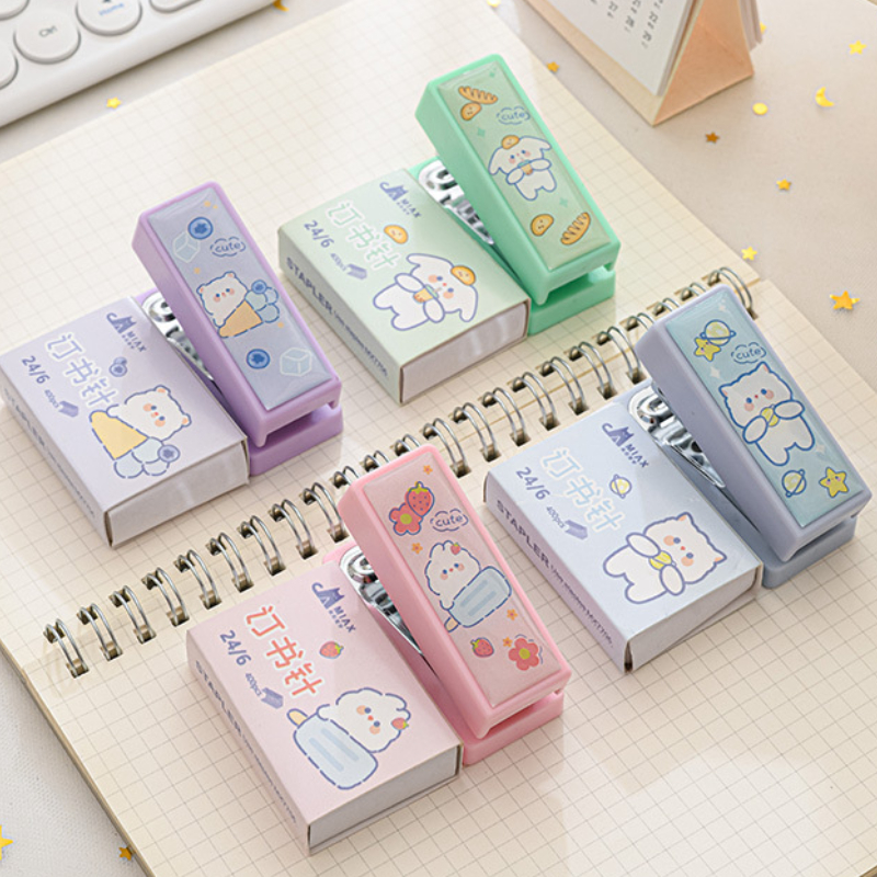Mini Cute Rabbit Bear Stapler Set - Image 2