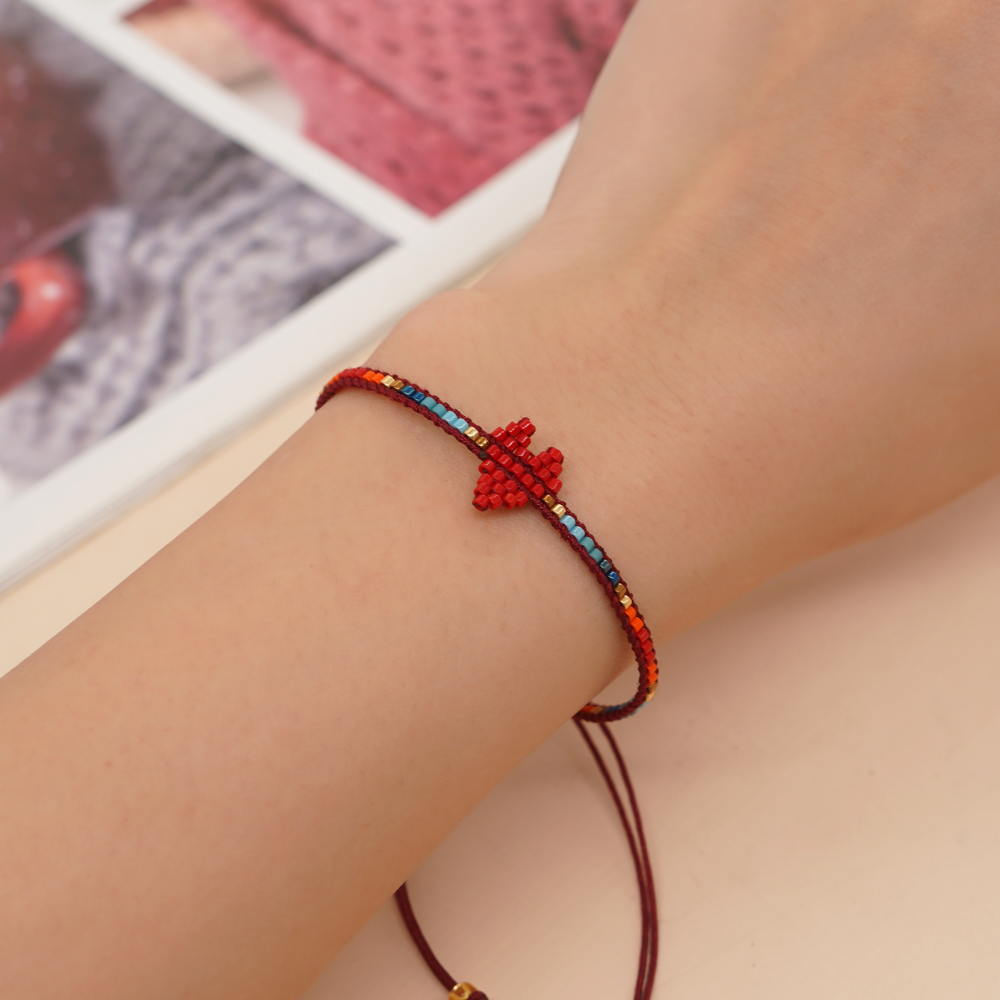 Beaded Heart Lover Handmade Bracelets Rainbow - Image 4