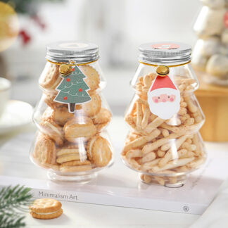 Christmas Tree Glass Storage Jar Home Decorative