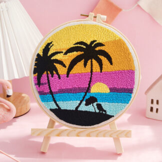 Sunset Beach Pattern Punch Needle Embroidery Starter Kit