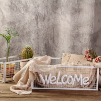 White Metal Storage Basket Organizer