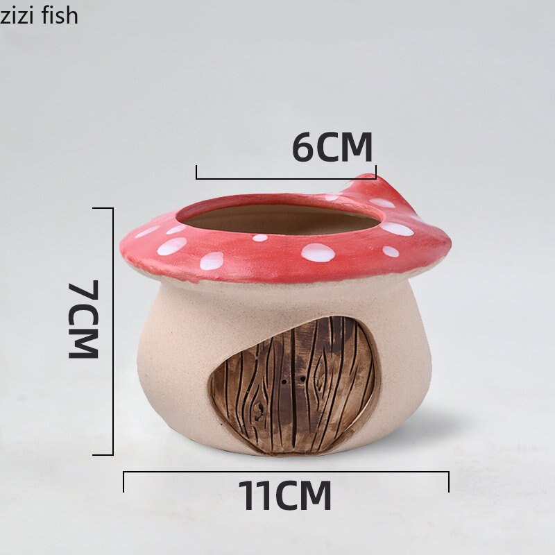4PCS/Set Mushroom Shape Ceramic Plant Pots - Image 7