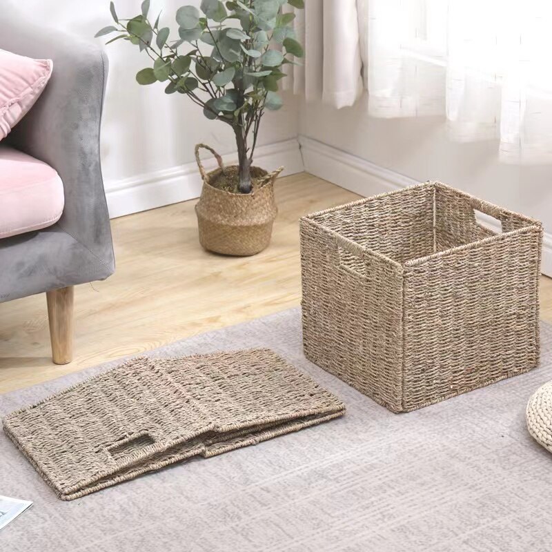 Natural Plant Foldable Storage Basket Sea Grass