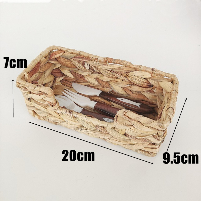 Natural Straw Woven Hyacinth Storage Basket - Image 3