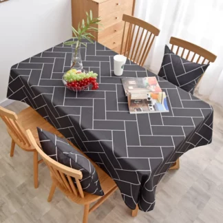 Waterproof Plaid Tablecloth Waterproof Tablecloth Home, Black