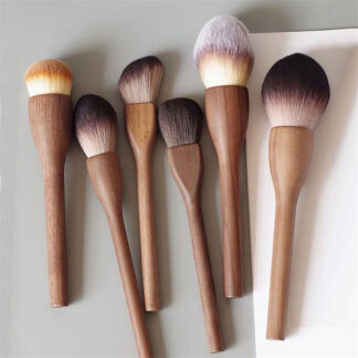 6pcs Set High Quality Walnut Wood Handle Makeup Brush