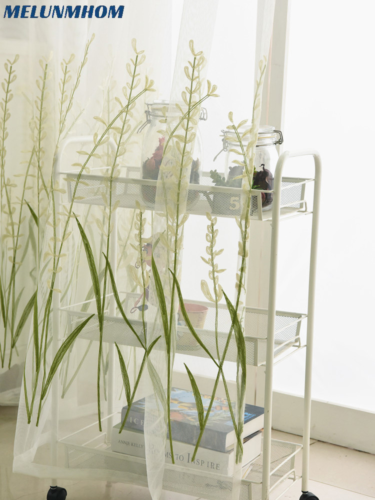 Woven Cortina Rice Spike Tulle Screens Curtain - Image 3