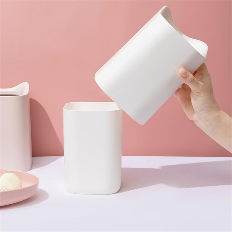 Nordic Mini Wastebasket Cute Trash Can, White - Image 2