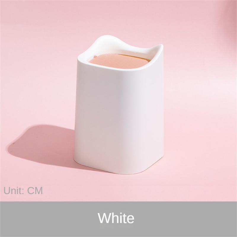Nordic Mini Wastebasket Cute Trash Can, White - Image 3