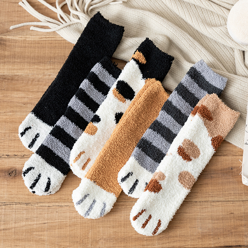 New Funny Cute Style Animal Cat Paw Cotton Sock - Image 4