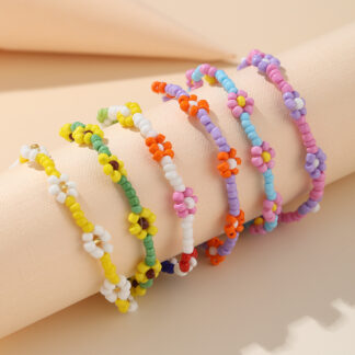 Cute Flowers Daisy Bracelets Transparent Colorful