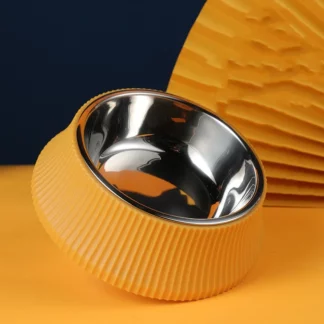 Pet Stainless Steel Bowl Anti-Knock Food Bowl Circular