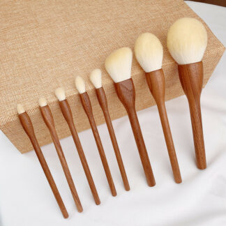 8pcs Set Walnut Wood Makeup Brushes Set