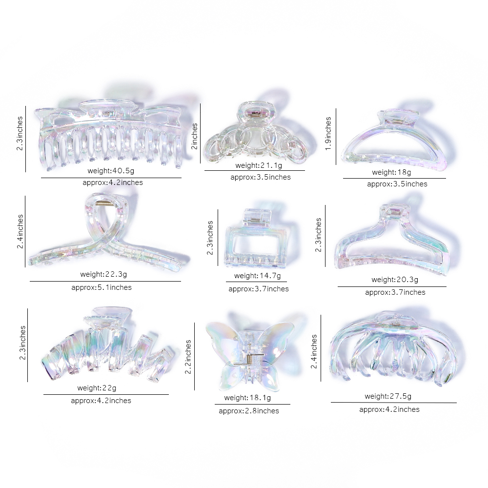 New Women Transparent Colorful Geometric Hair Clips - Image 4