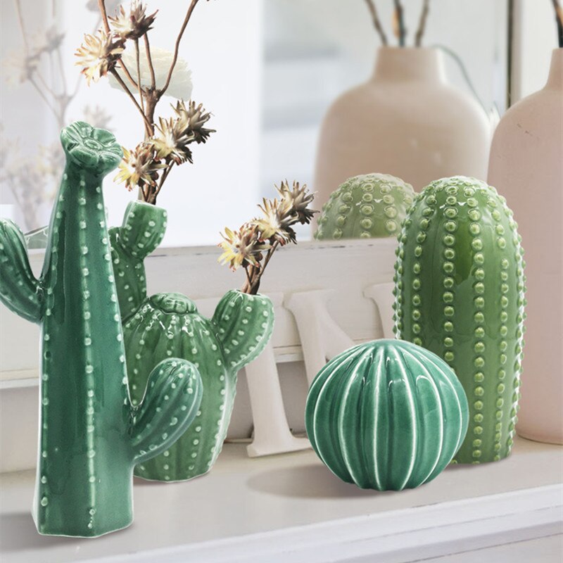 Nordic Cactus Ceramic Ornaments Room Decoration - Image 3