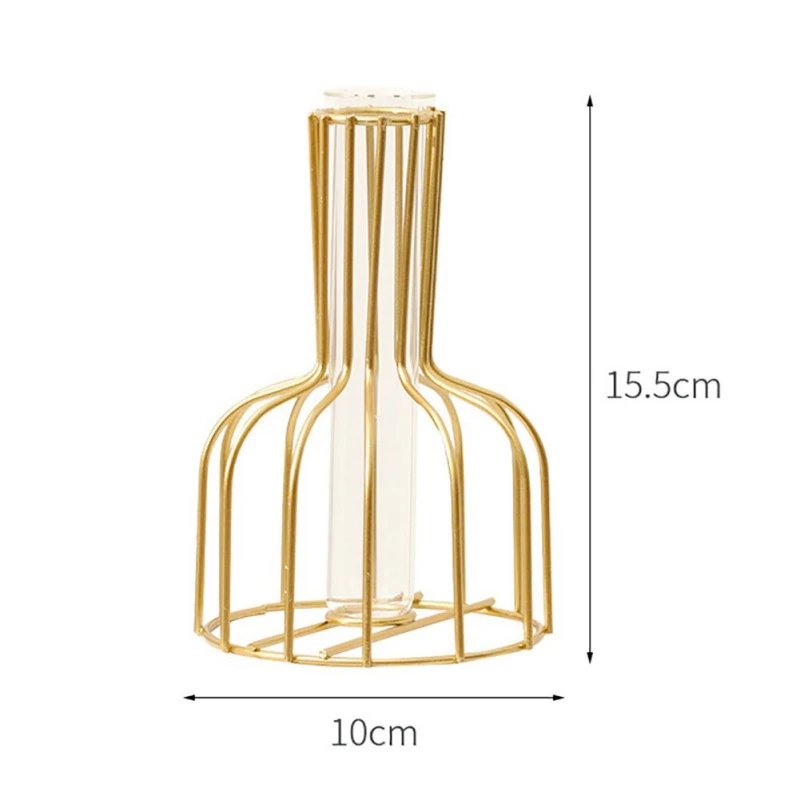 Nordic Creative Vase Home Decor Golden Glass Vase - Image 2