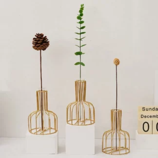 Nordic Creative Vase Home Decor Golden Glass Vase