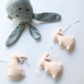 Nordic Felt Rabbit Garland Kids Room Nursery Hanging Wall Decor