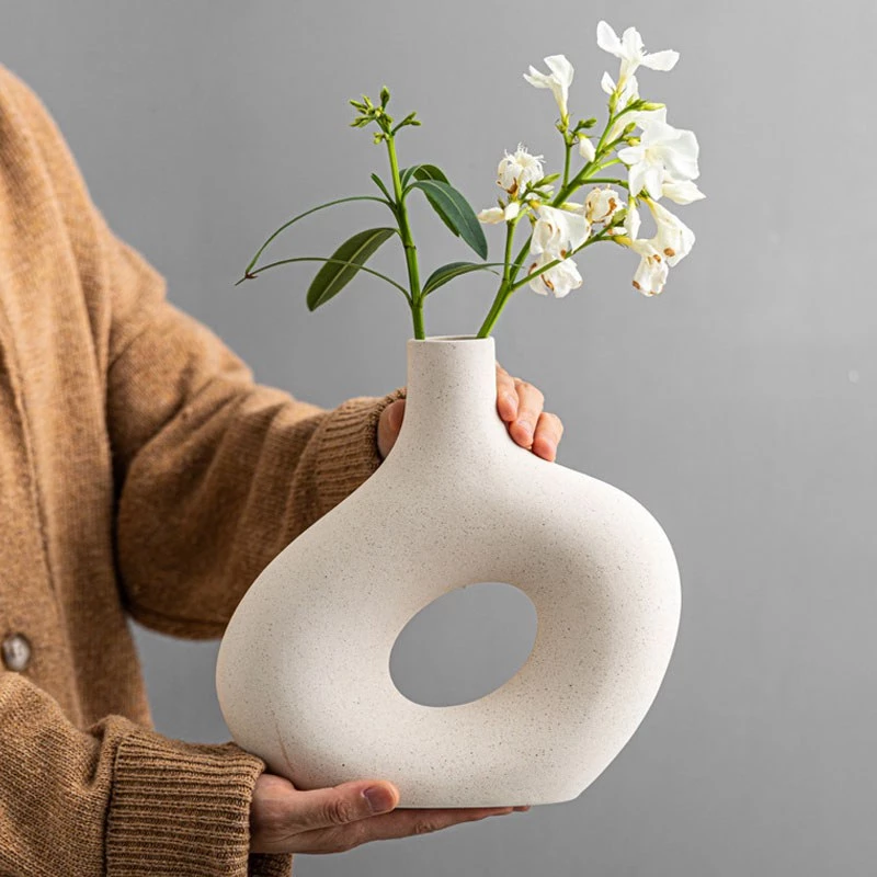 Nordic Matte Ceramic Vase for Pampas Grass Dried Flower