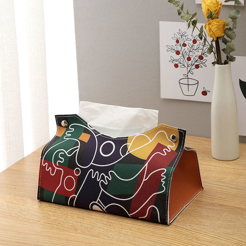 Nordic PU Leather Tissue Box Pumping Case - Image 2