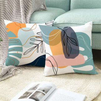2PCS Nordic Style Abstract Geometric Flower Pillowcase