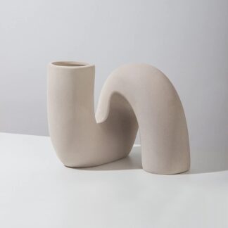 Nordic Style Ceramic Vase Modern Art Flower Arrangement Pot Ornaments Living Room Decor, Coffee