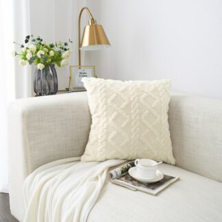Nordic Throw Pillow Cover Soft Solid 45x45 cm, White