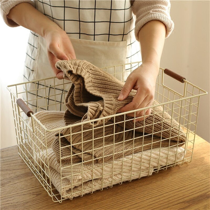 Nordic Wrought Iron Storage Laundry Baskets