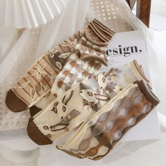Novelty Crystal Silk Long Socks