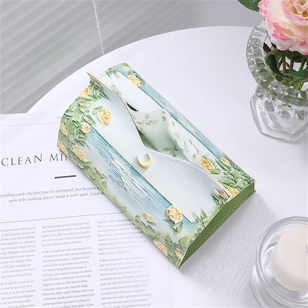 Oil Painting PU Leather Tissue Box - Image 5