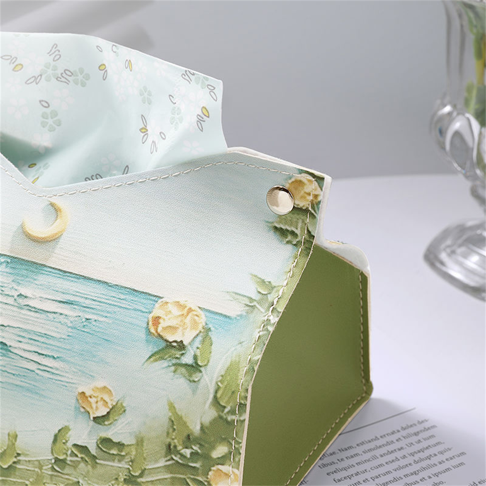 Oil Painting PU Leather Tissue Box - Image 6