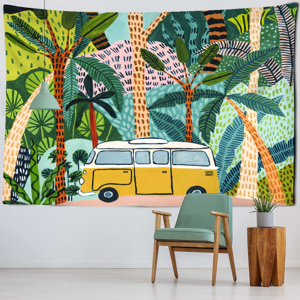 Oil Painting Tropical Plants Tapestry Wall Hanging - Image 2