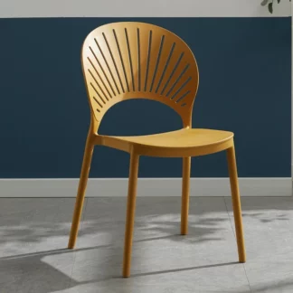 Salon Acrylic Modern Dining Chair Pack 4PCS/SET Yellow