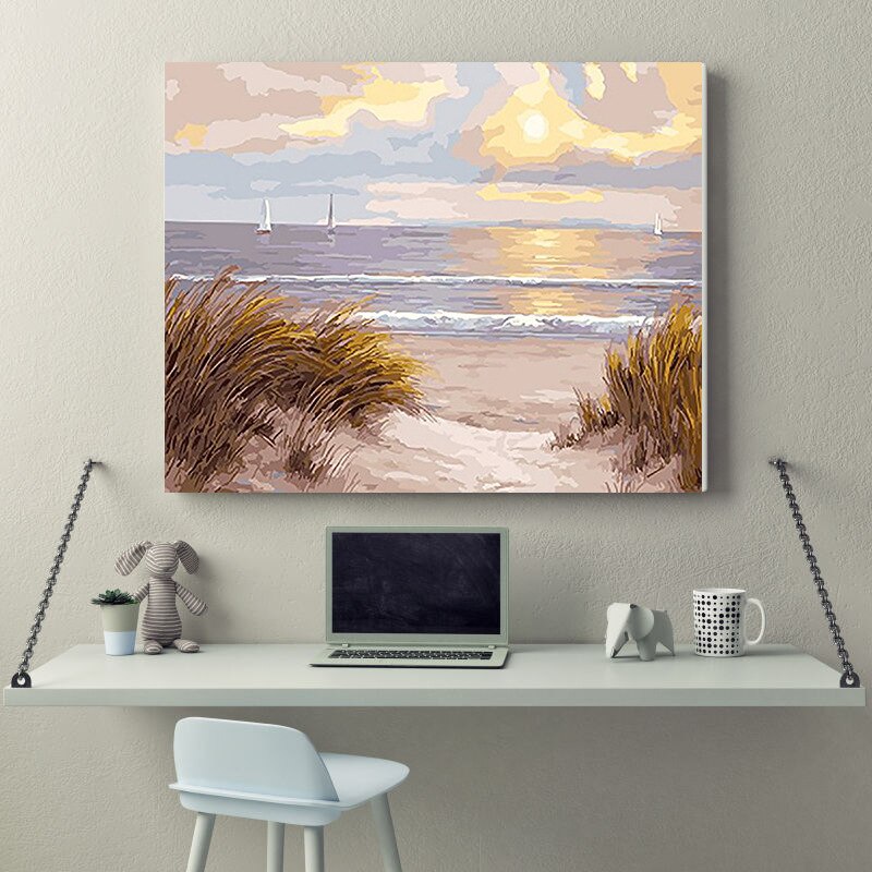 Mountain Sunrise Landscape HandPainted Oil Painting