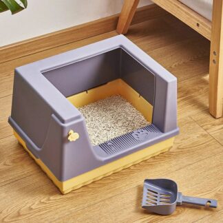 Pet Plastic House Toilet Modern Litter Box Kitten, Purple