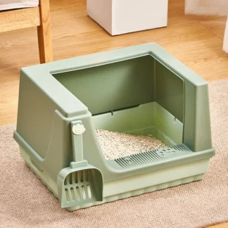 Pet Plastic House Toilet Modern Litter Box Kitten, Green