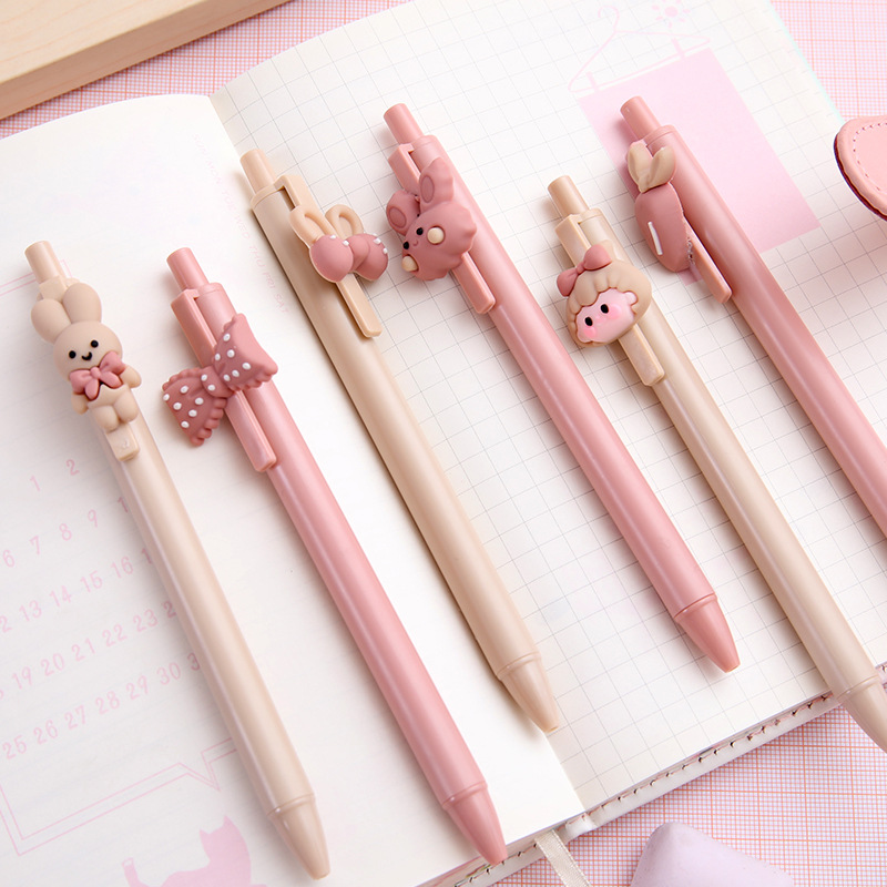 Pink Cute Ballpoint Stationery Test Pressure Pens - Image 3