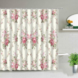 Flower Polyester Shower Curtains Floral Plant 3D Print