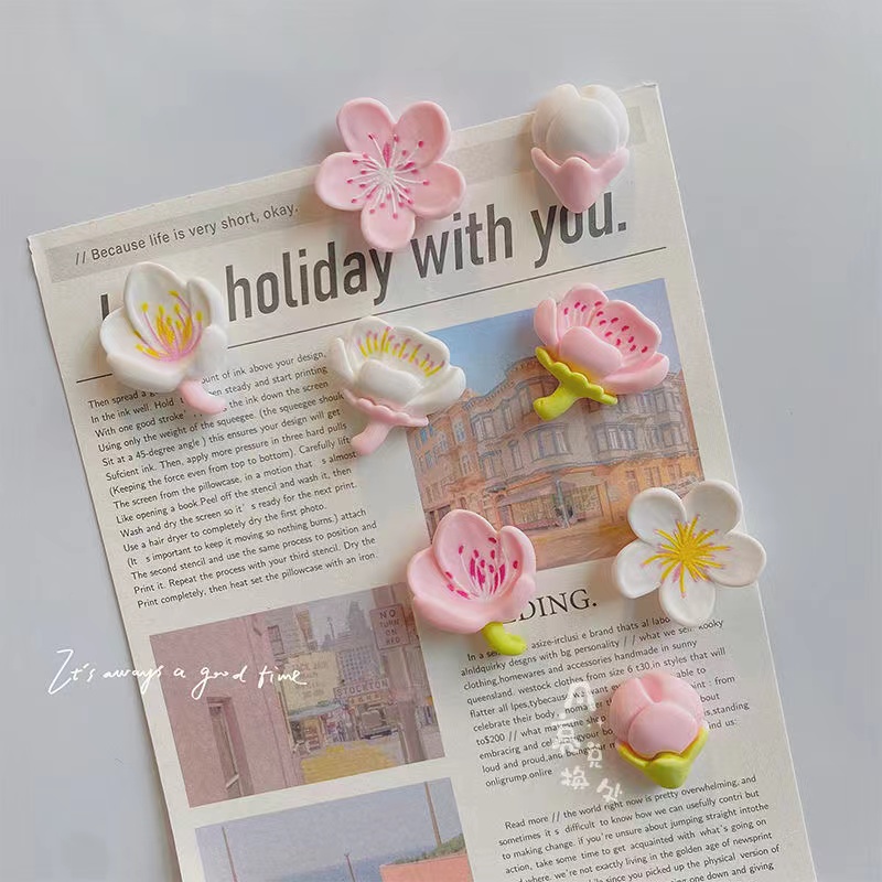 Pink Flower Resin Refrigerator Magnet Stickers - Image 3