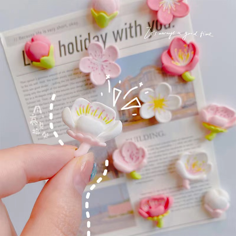 Pink Flower Resin Refrigerator Magnet Stickers - Image 4