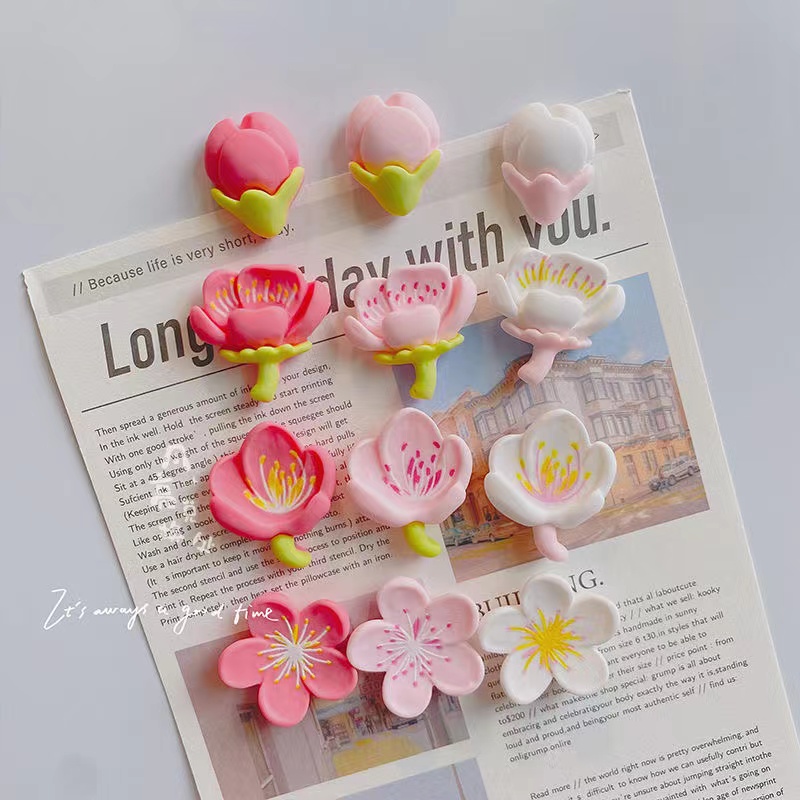 Pink Flower Resin Refrigerator Magnet Stickers - Image 5
