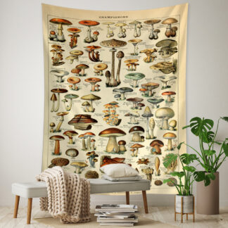 Plant Mushroom Fluorescent Tapestry Hippie Boho Style Home Decoration