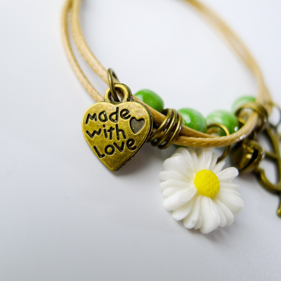 Plastic Flower Pendant Beads Hand-made Bracelet - Image 4